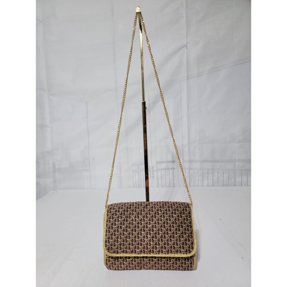 Authentic 1970s Christian Dior Vintage Bordeaux Oblique Monogram and Gol… - Picture 1 of 15
